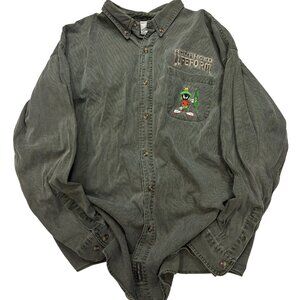 Vintage Warner Bros Marvin the Martian “Advanced Lifeform” Button-Up Shirt